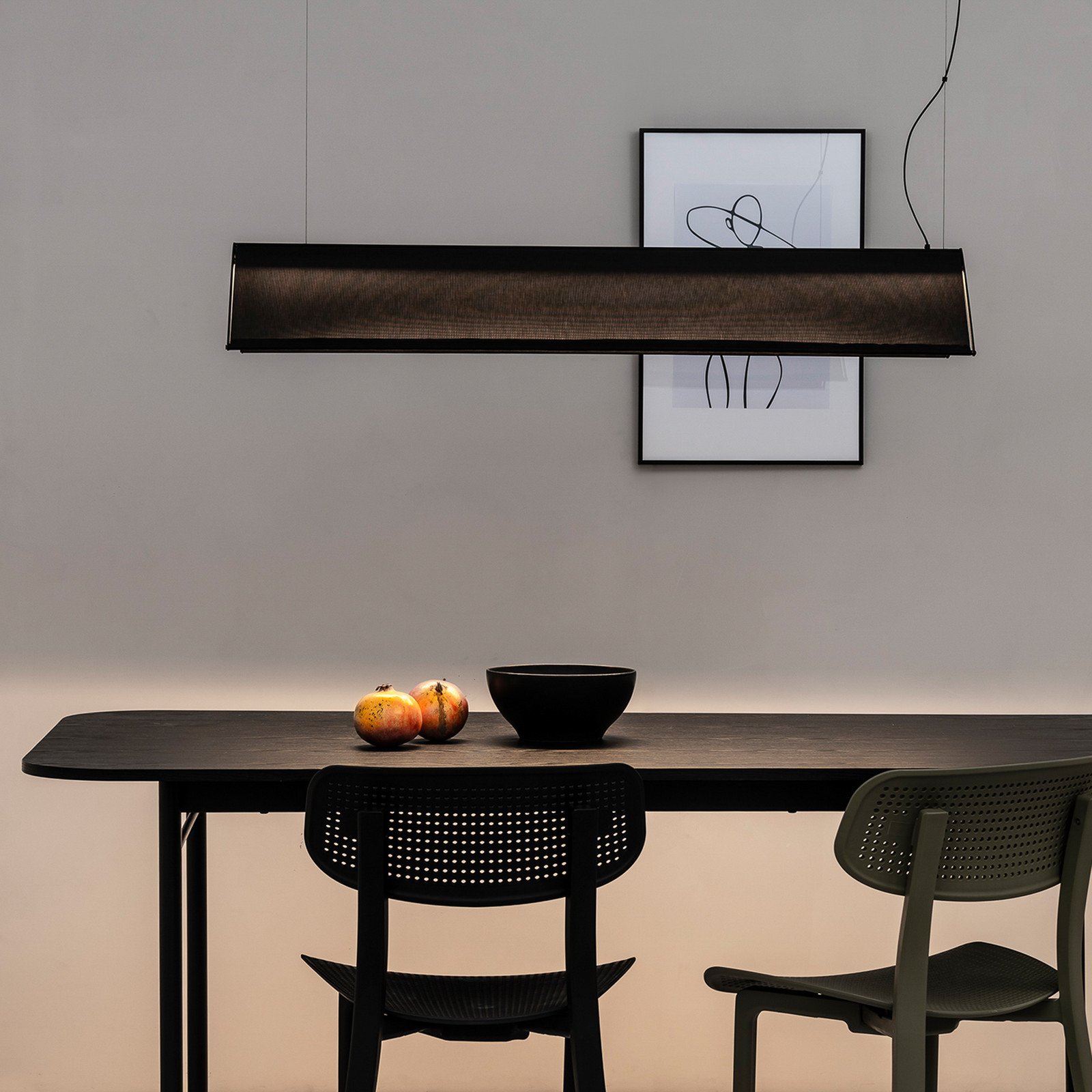 FARO BARCELONA Ludovico Suspensie cu LED de suprafață 115 cm negru - Camera de zi / sufragerie - modern - Țesătură / Textil