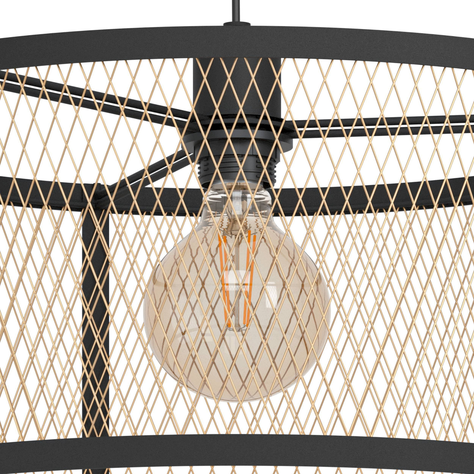 Hanging light Dellow, Ø 45 cm, black/brass-coloured, steel