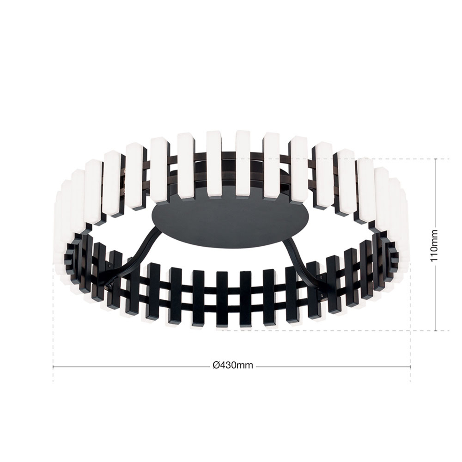 Mansion LED-taklampe, svart og hvit Ø 43 cm