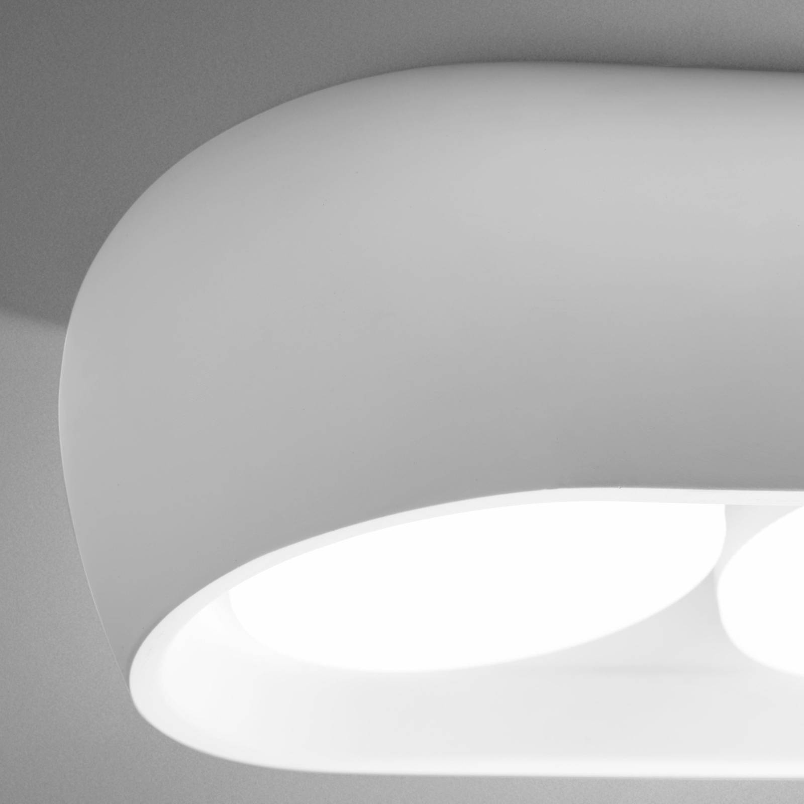 Lampa sufitowa Mysia, 2-punktowa, 20 cm, biały, gips, GX53