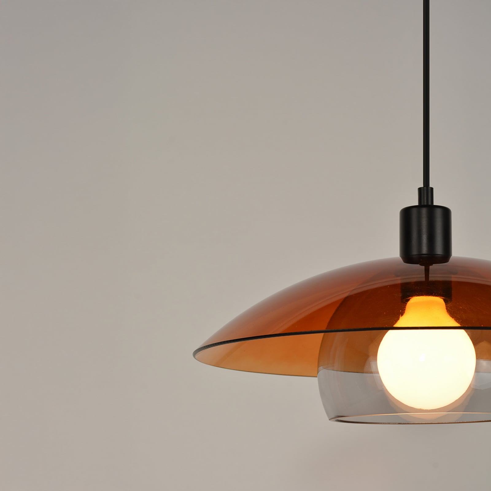 Lampada a sospensione Jolly color ambra/nero Ø 38 cm - COREP SAS