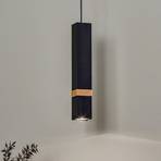 Viseča svetilka Vidar, črna z lesenimi detajli 1-svetloba
