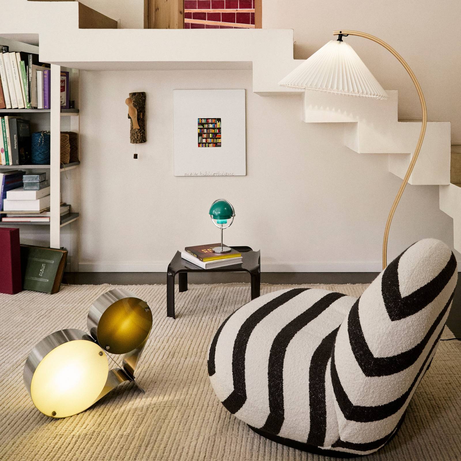 Gubi lampa stołowa Coppia, kość słoniowa/oliwkowa zieleń, wysokość 42 cm