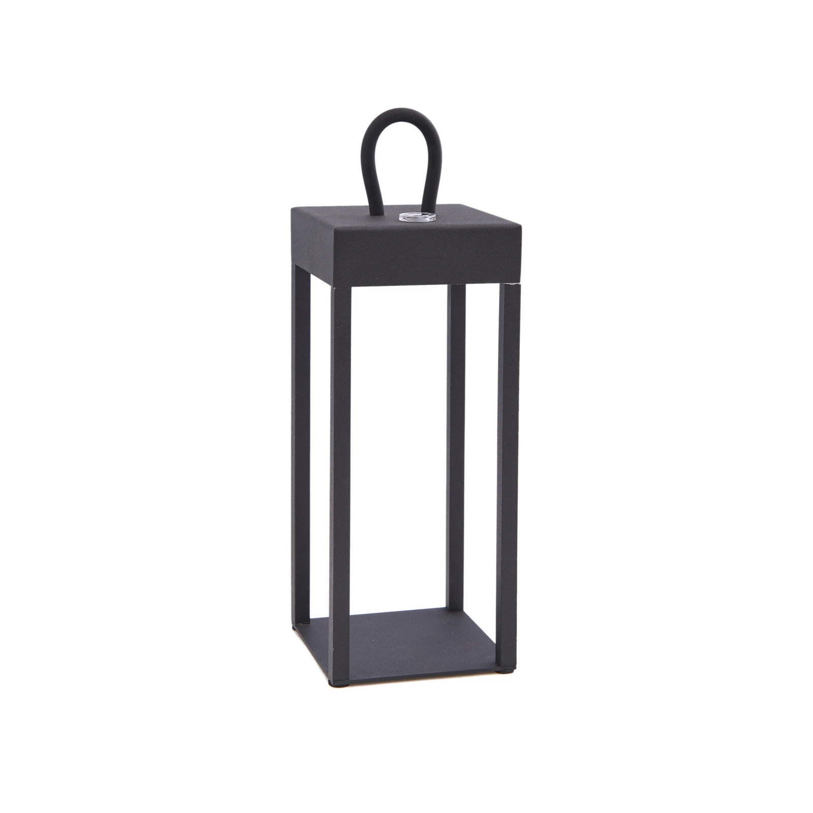 Lindby Iruna LED-es újratölthető asztali lámpa, fekete, fém, 27cm, dim.