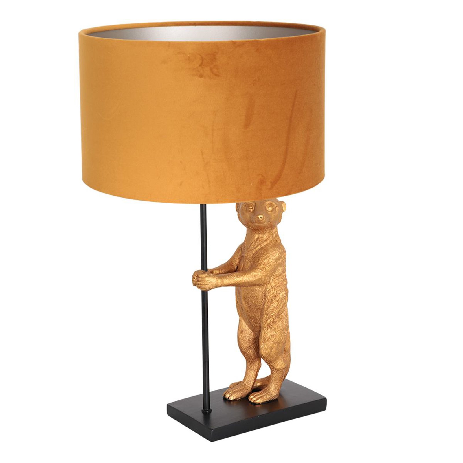 Lampa stołowa Animaux 8228ZW, metal, aksamit, złoty, czarny