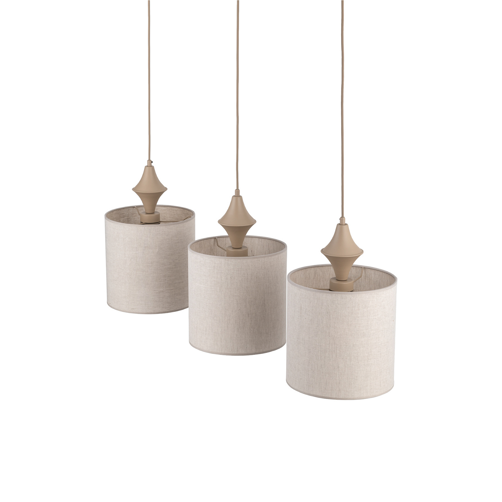 Hänglampa Amura, 3 lampor, 105 cm lång, beige/sand, E27