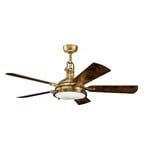 LED ceiling fan Hatteras Bay 56, antique brass