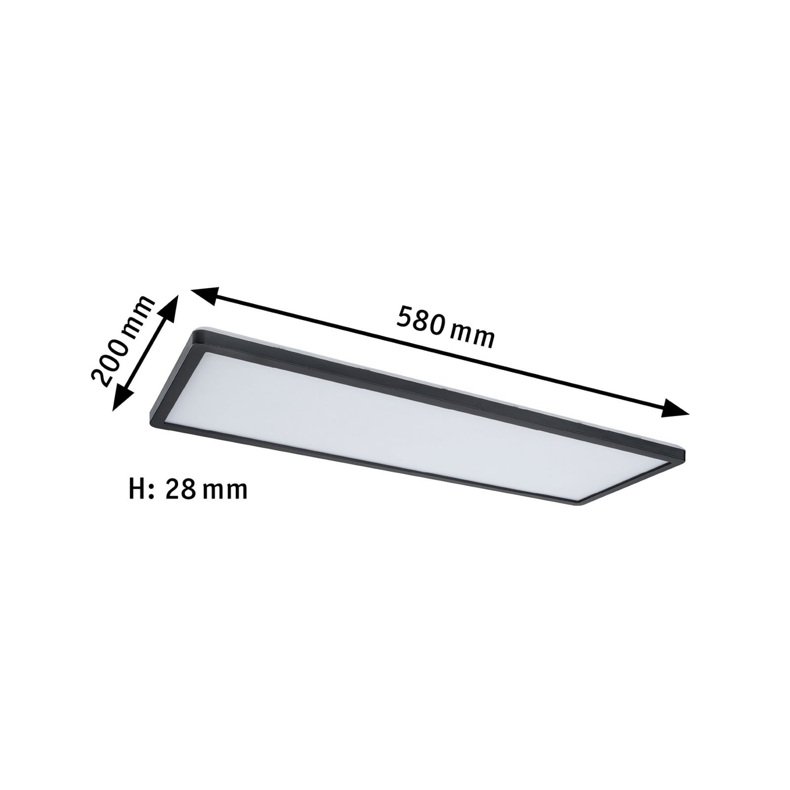 Paulmann Atria Shine LED panel, fekete, hossza 56 cm, IP44 Paulmann Atria Shine LED panel, fekete, hossza 56 cm, IP44