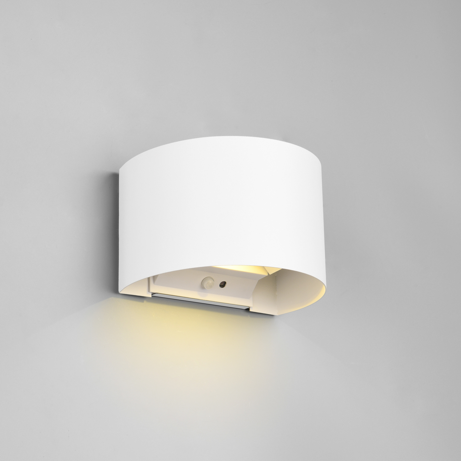 LED-ladattava ulkoseinävalaisin Talent, valkoinen, leveys 16 cm, anturi