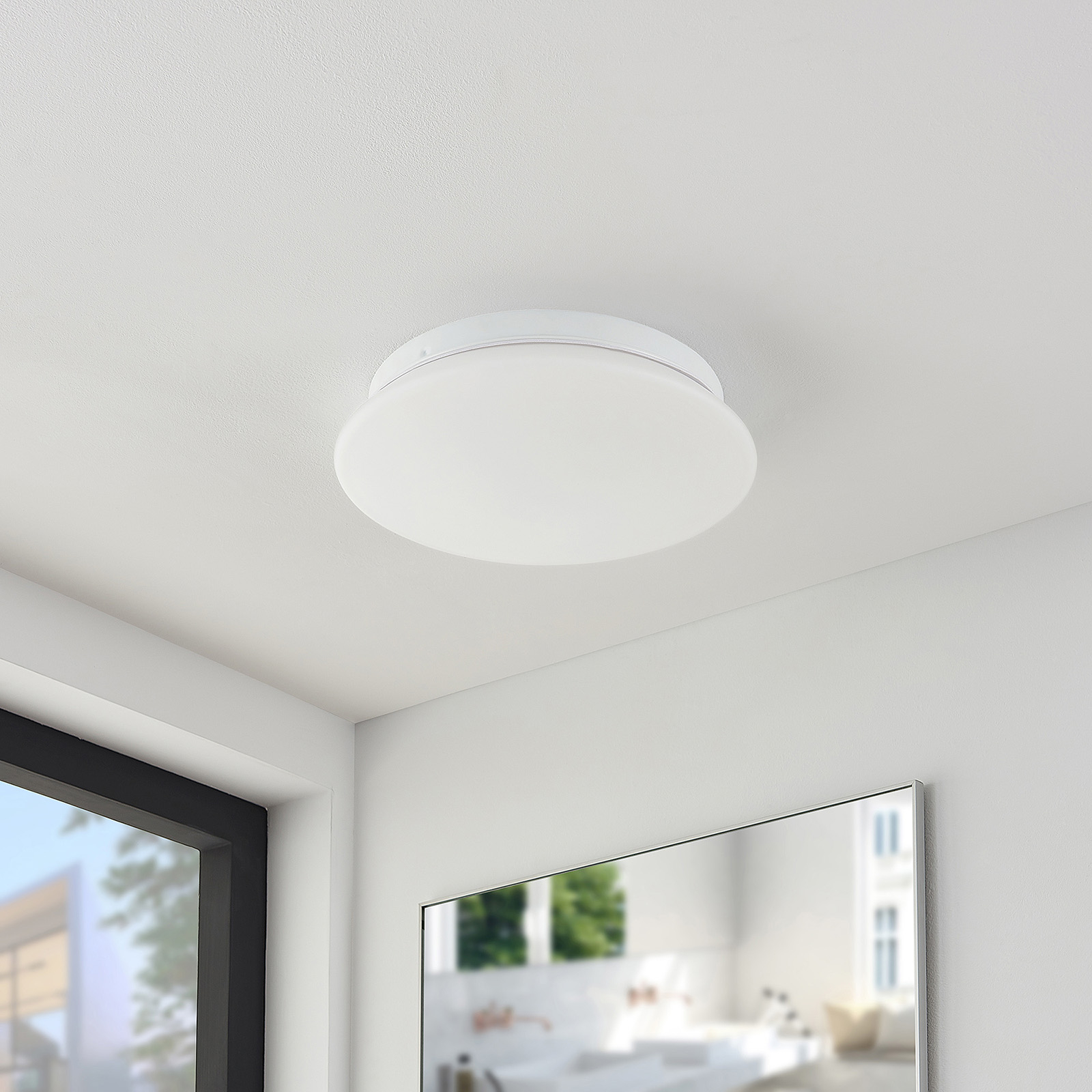 Arcchio Solomia LED-taklampe, IP44, glass, rund