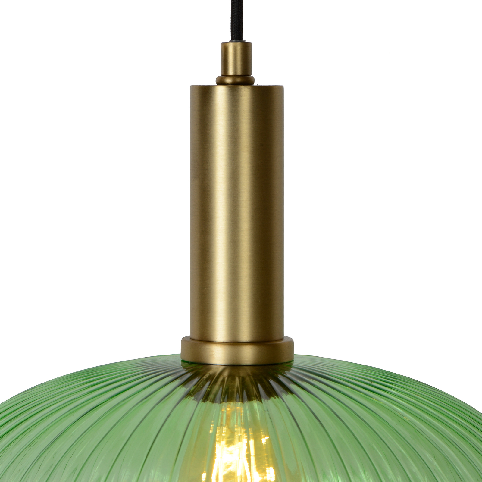 Lámpara colgante de vidrio Maloto, Ø 30 cm, verde
