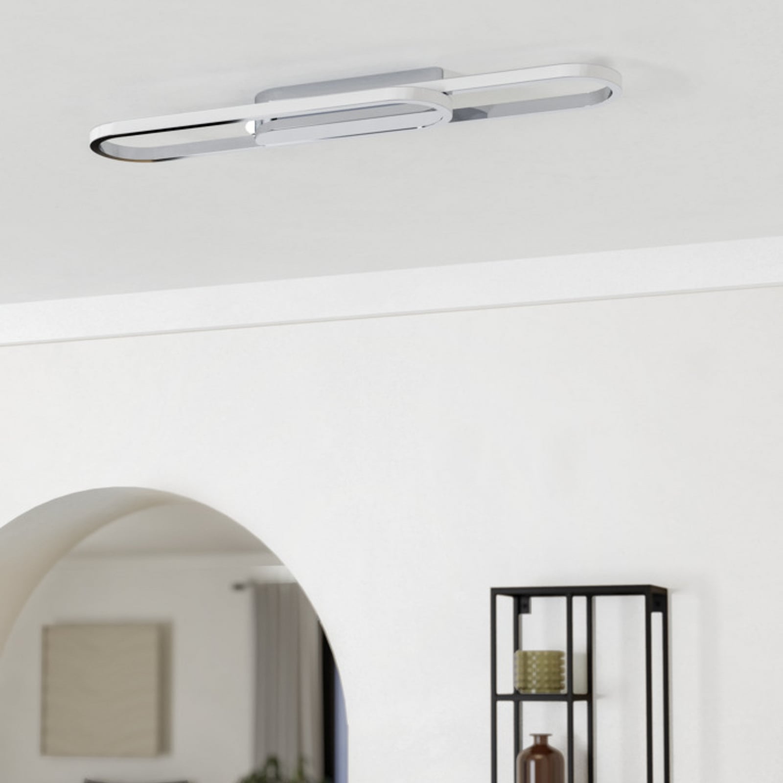 Candeeiro de teto LED EGLO CONIVARENA, cor cromada, comprimento 69 cm, CCT Candeeiro de teto LED EGLO CONIVARENA, cor cromada, comprimento 69 cm, CCT