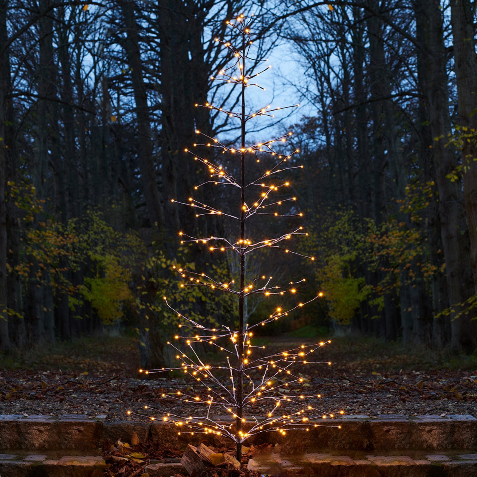 Zasněžený třpytící se LED strom Isaac