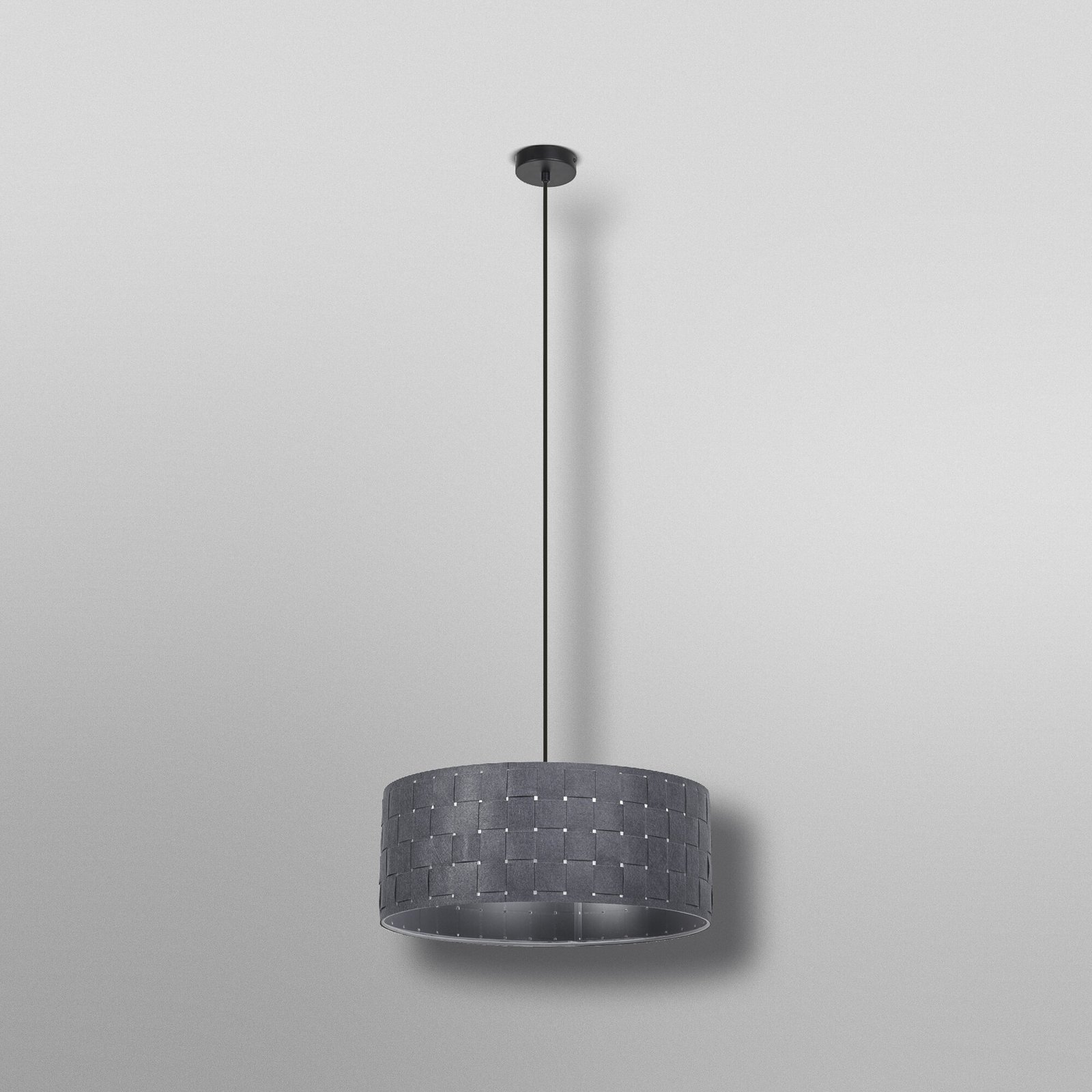 Suspension OSRAM Decor Felt Weaving, Ø 48 cm, gris, feutre E27