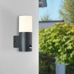 Aberdeen outdoor wall lamp, sensor, height 23.2 cm, anthracite