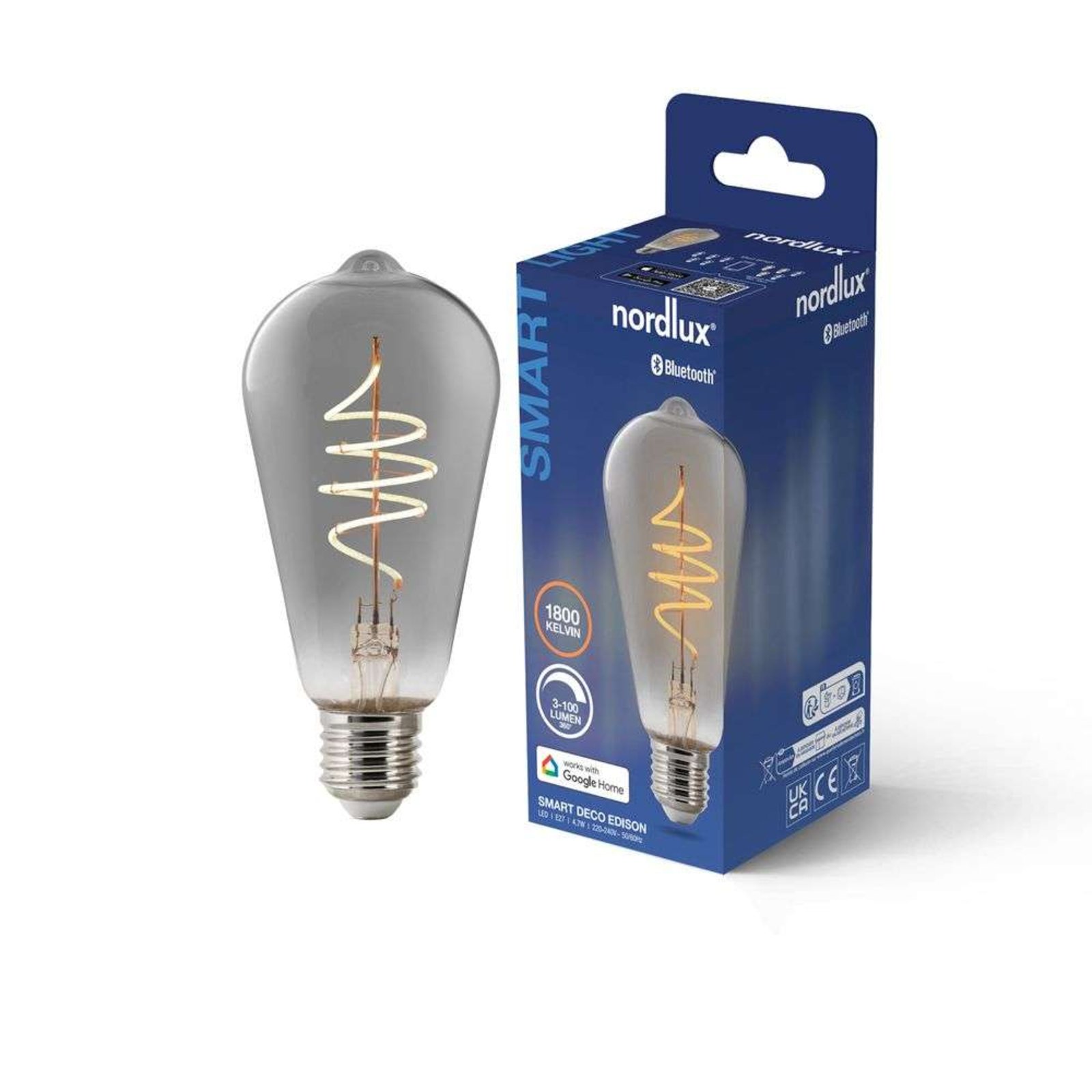 Bombilla Smart LED 4,7W (100lm) E27 Deco Edison Smoke - Nordlux