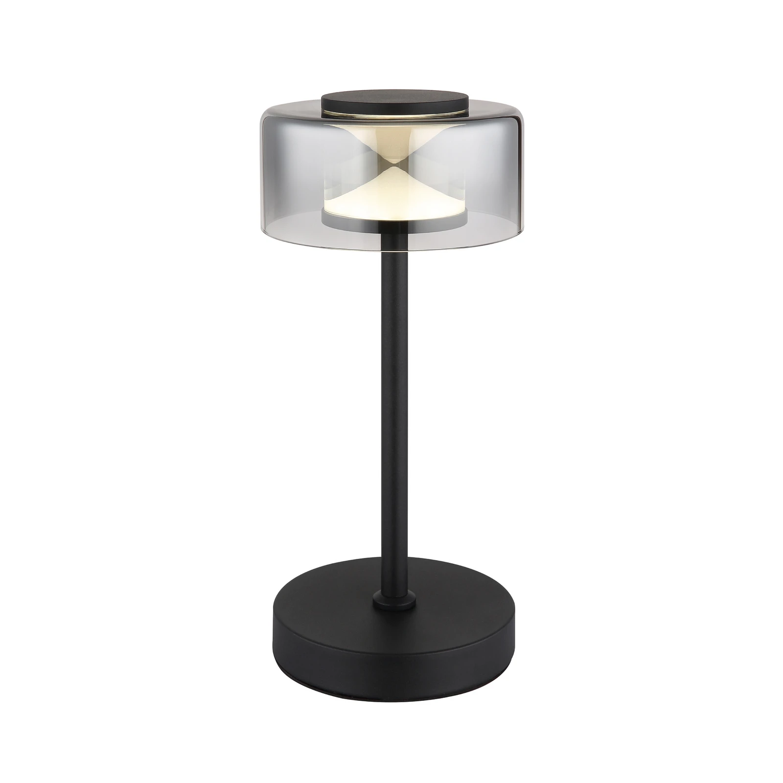 Lampada da tavolo LED Belinda, grigio fumo, altezza 33 cm, metallo