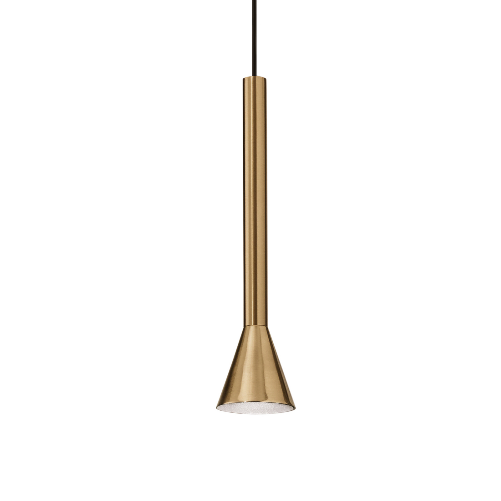 IDEAL LUX Diesis brass-coloured LED hanging light, Ø 6 cm, metal