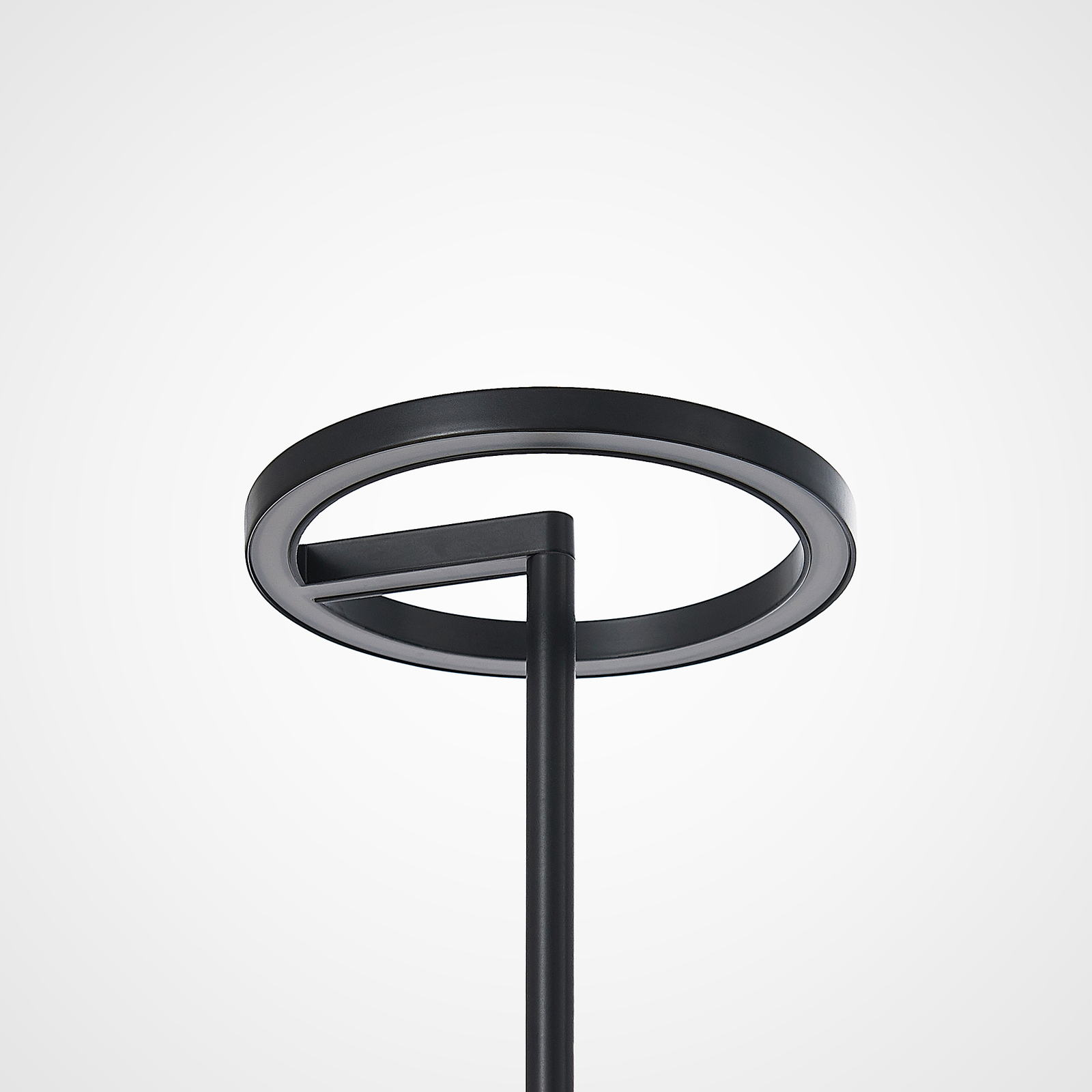 Lucande LED-es újratölthető asztali lámpa Halona, fekete, alumínium, USB,