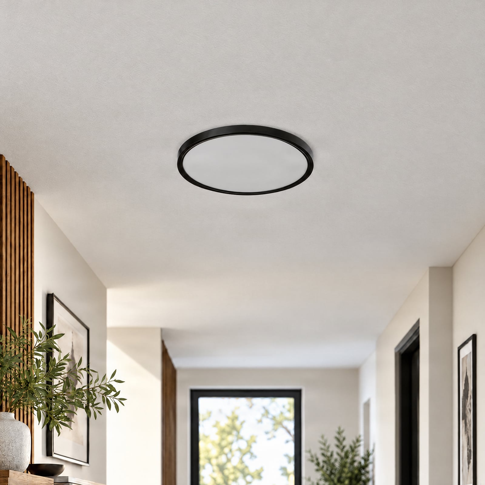 Lindby LED ceiling light Pravin, Ø 40 cm, CCT, black Lindby LED ceiling light Pravin, Ø 40 cm, CCT, black