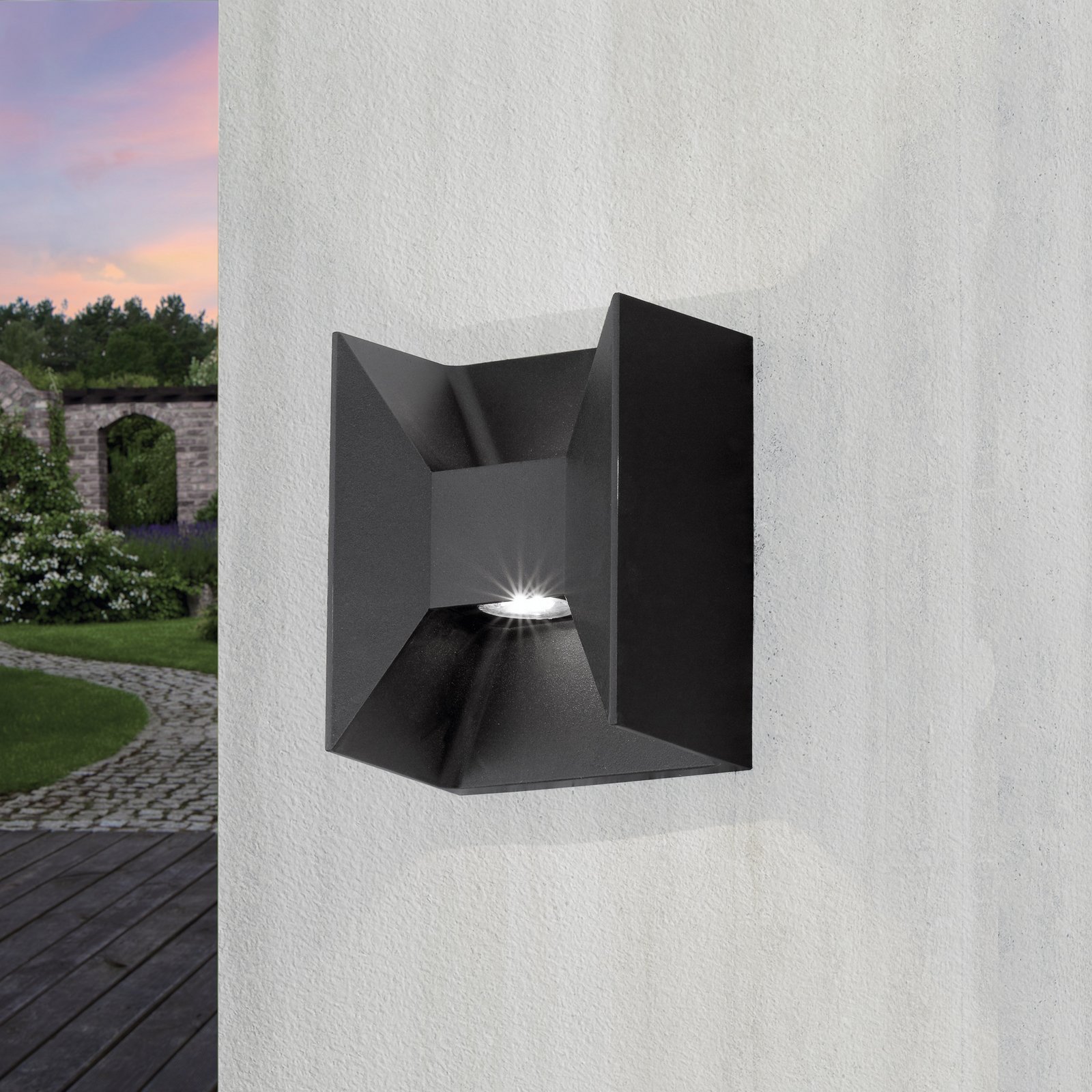 LED-Außenwandlampe Morino, weiß, Höhe 18 cm, Metall