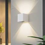 Lindby Smart LED outdoor wall lamp Dara white angular CCT RGB Tuya