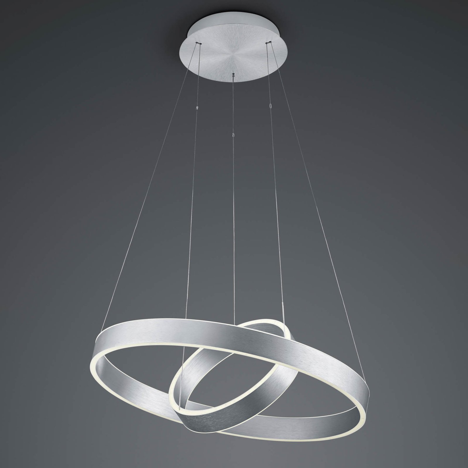 Delta LED pendant light, 2-bulb, CCT, aluminium