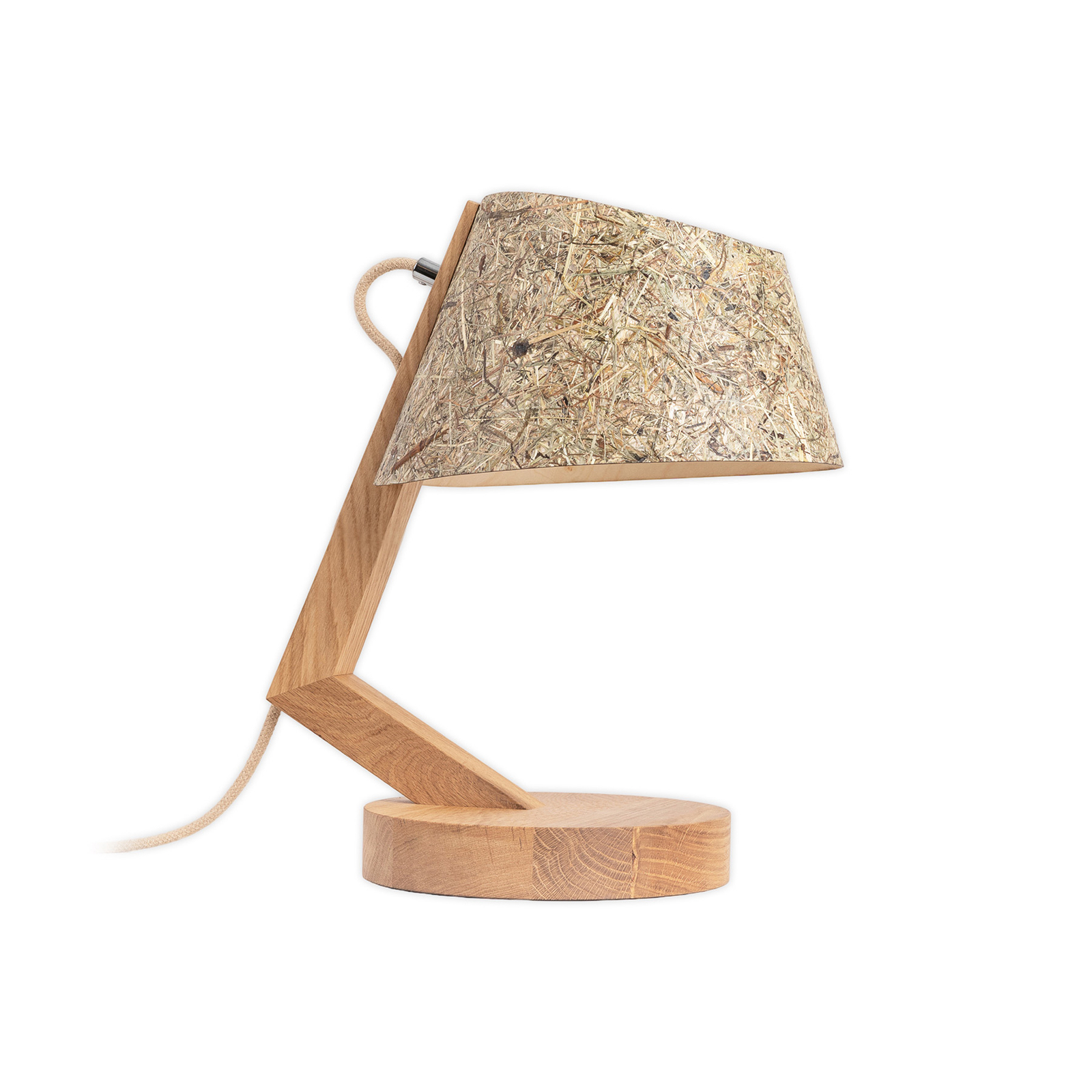 ALMUT 1411 lampa stołowa wygięta Ø23cm siano