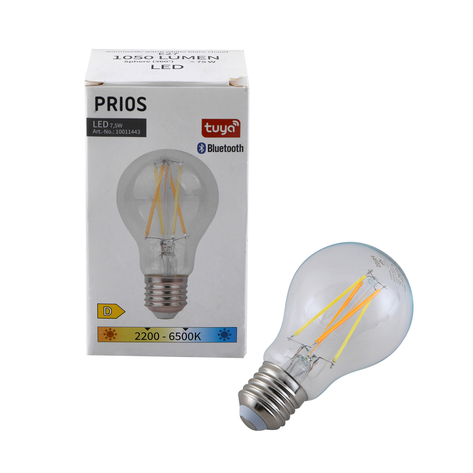 Prios Smart LED-pære E27 A60 7,5 W CCT WiFi Tuya