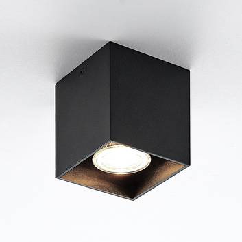 ELC Efey stropná lampa, GU10, štvorcová, čierna