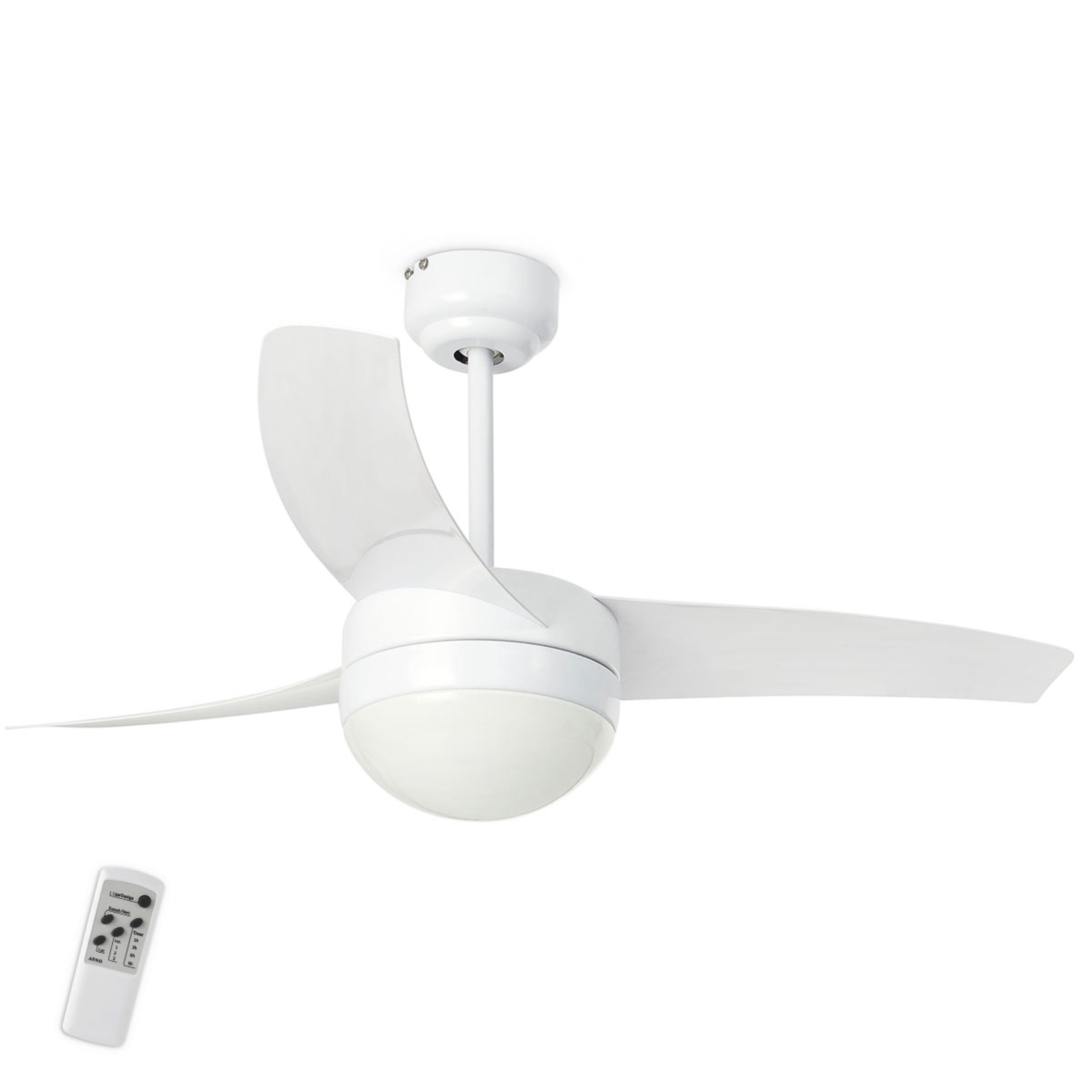 Easy ceiling fan with lighting, white