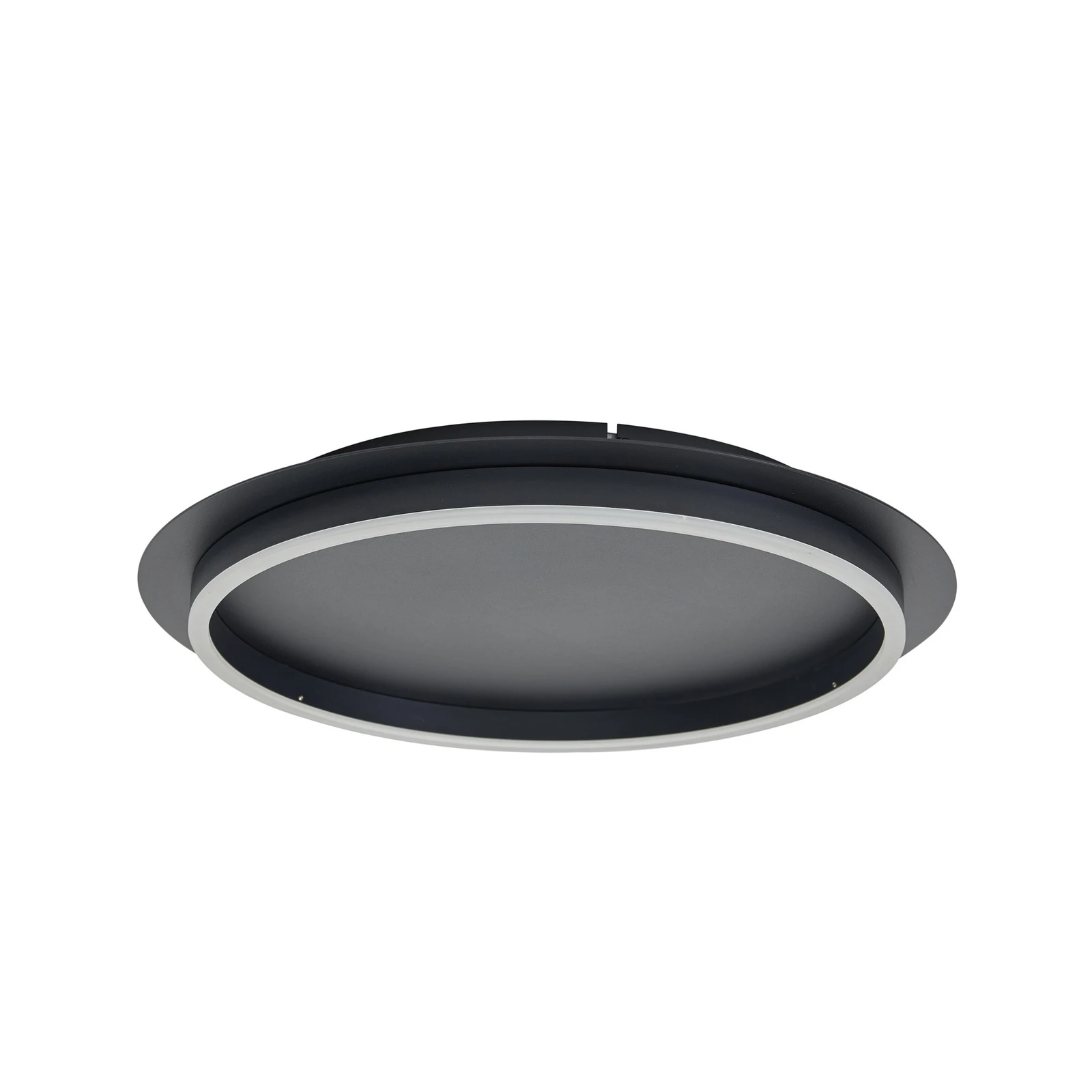 Lindby LED plafonieră LED Kunis, negru, plastic, Ø 46 cm
