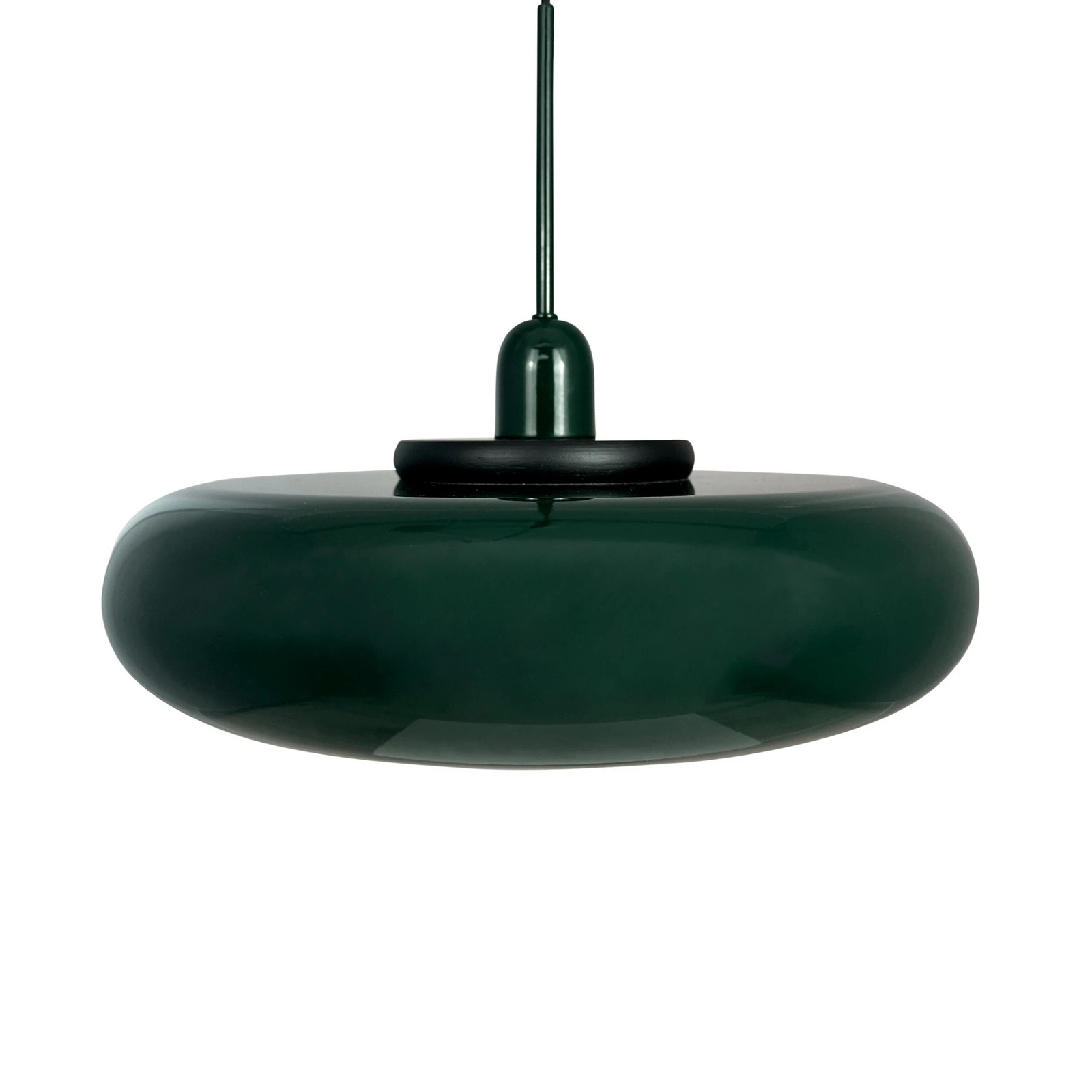Dyberg Larsen Hängelampe Planet, dunkelgrün, Ø 40 cm, Metall