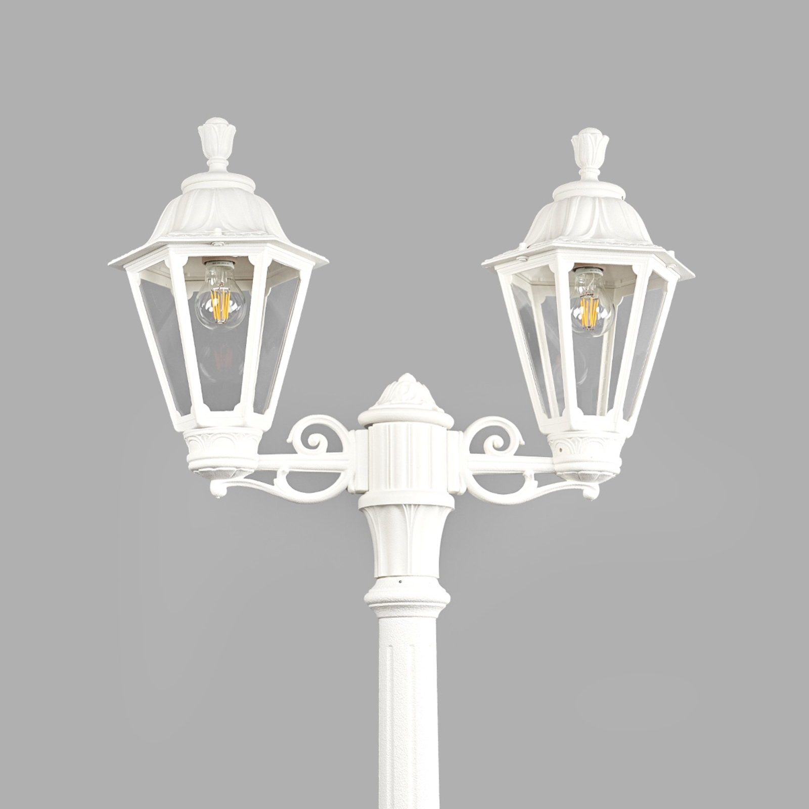 LED stĺpové svietidlo Artu Rut 2-plam. E27 biele
