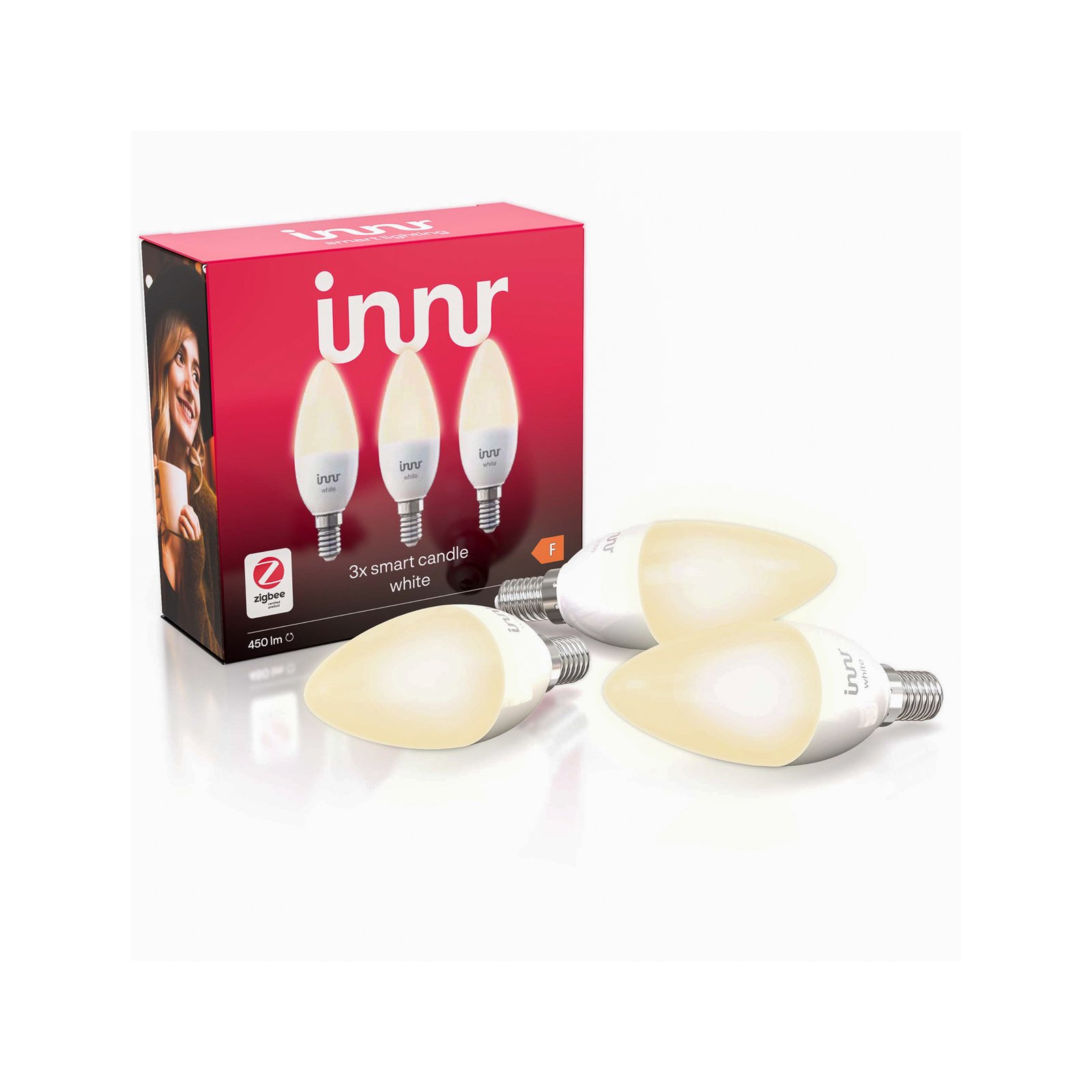 Innr-LED-lamppu Smart Candle White E14 4,9W, 3 kpl