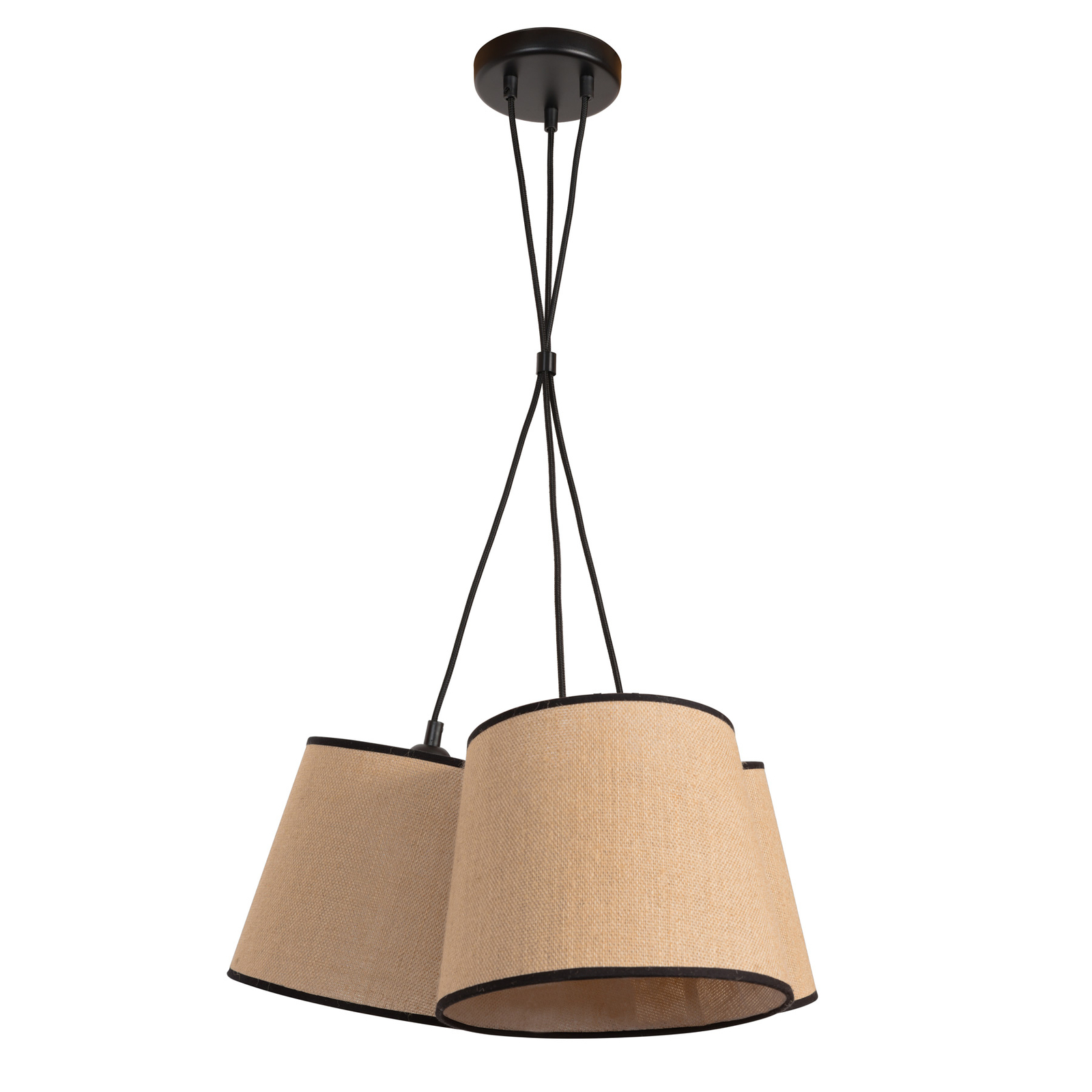Pendel Jute&black natur 3-flammig Ø Schirm 36cm