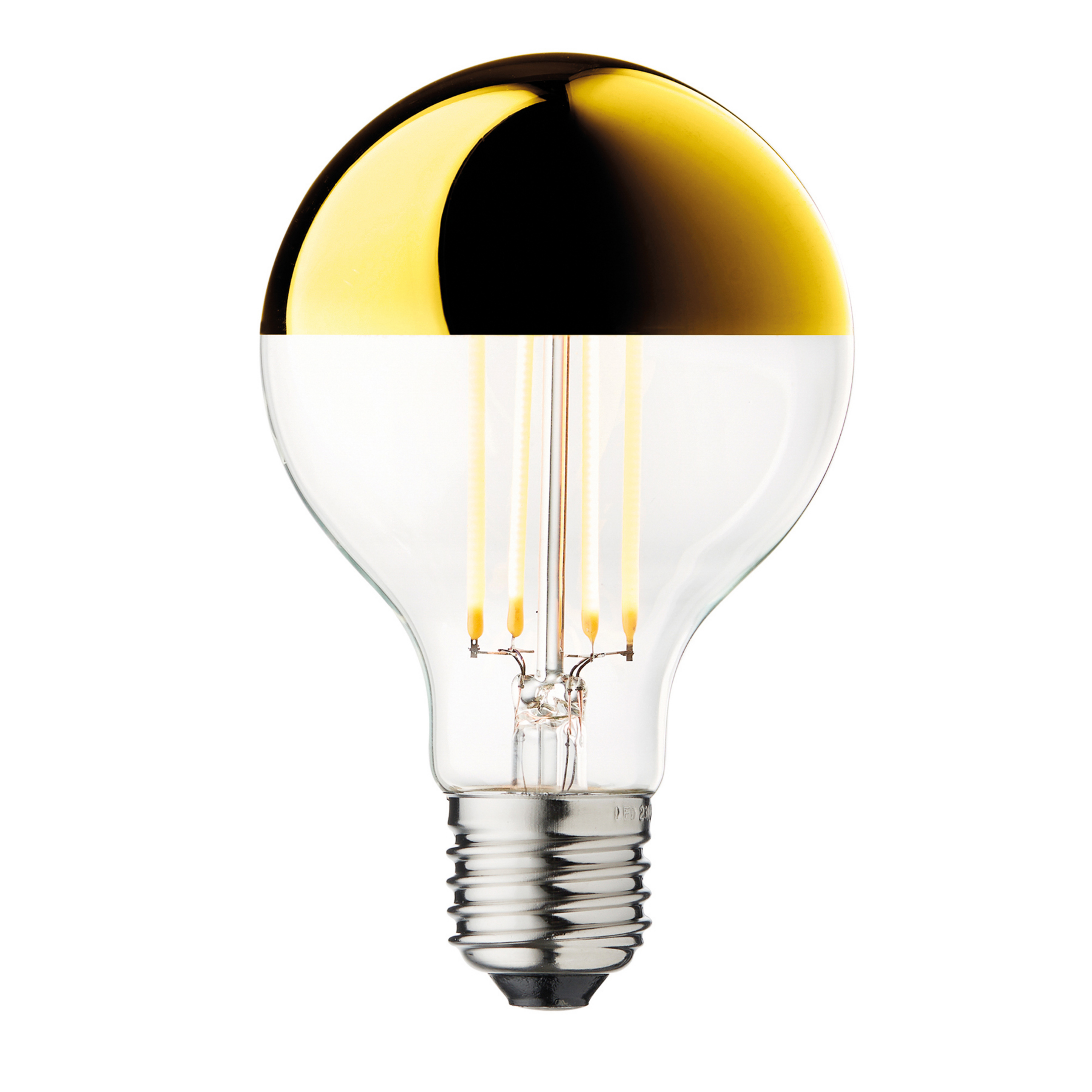 Lâmpada LED G80 com refletor, dourada, E27, 3,6 W, 2 700 K