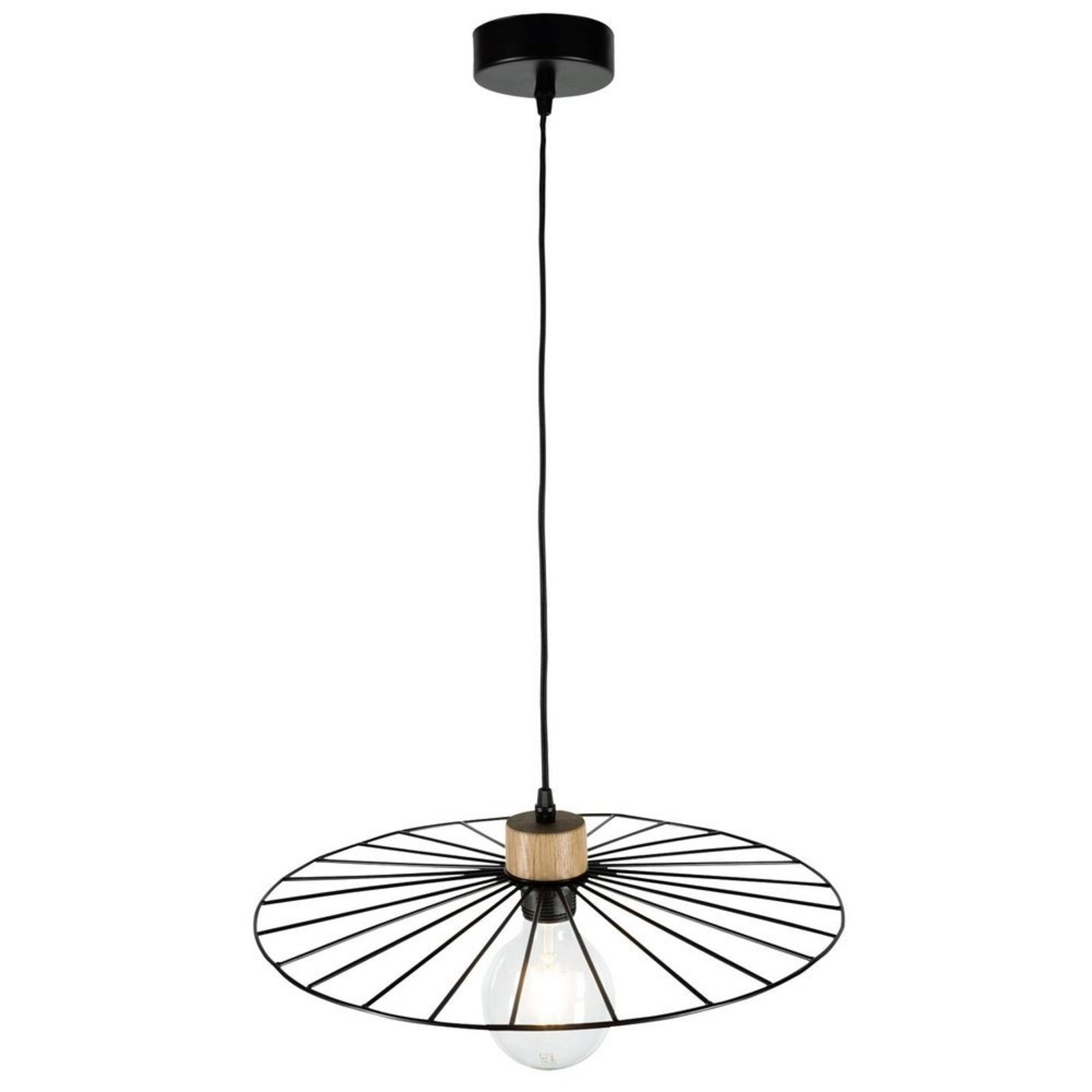 Yahel Lustră Pendul Ø45 Black/Wood - Envostar