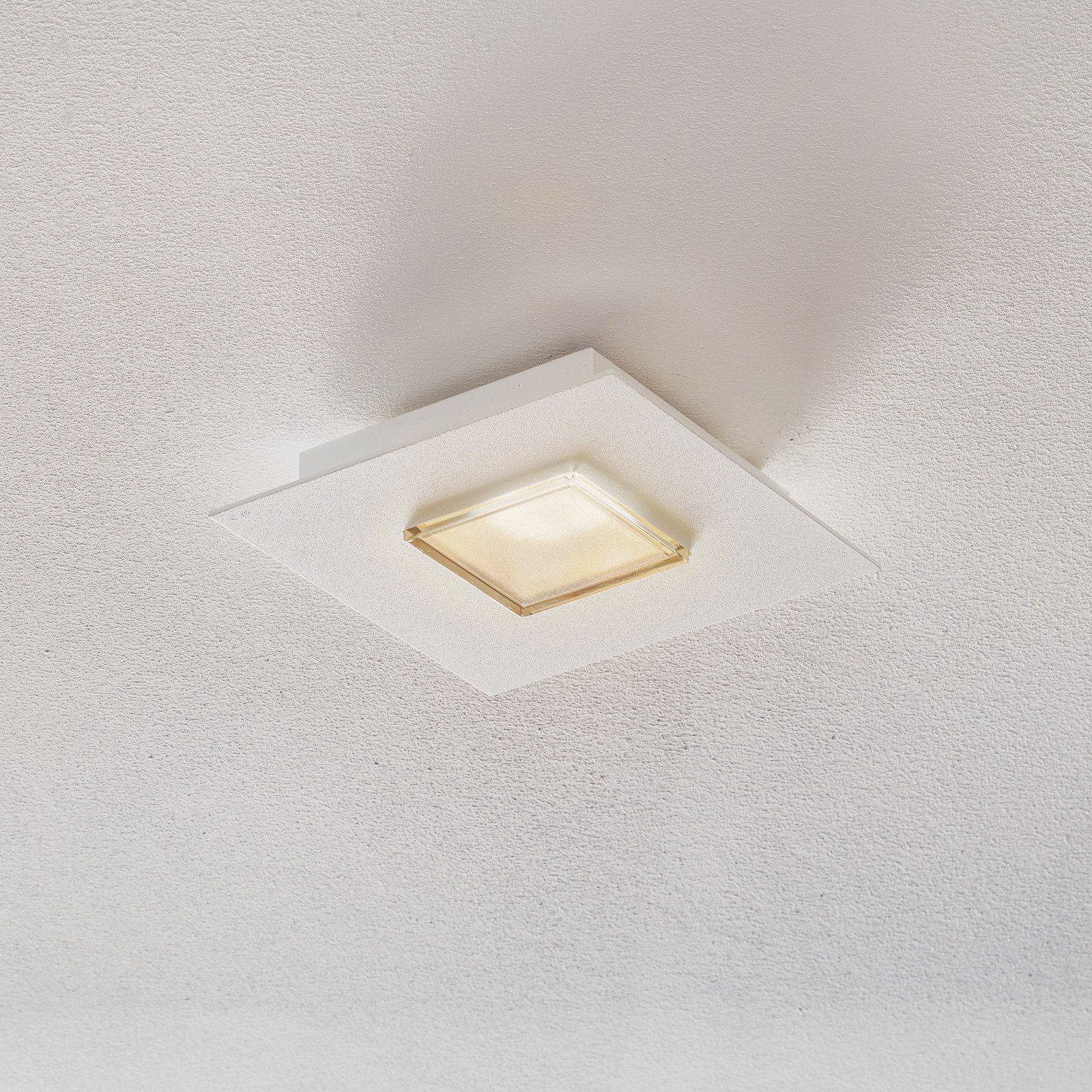 Fabbian Quarter - plafonieră LED pătrată - Camera de zi / sufragerie - design - alb - Metal