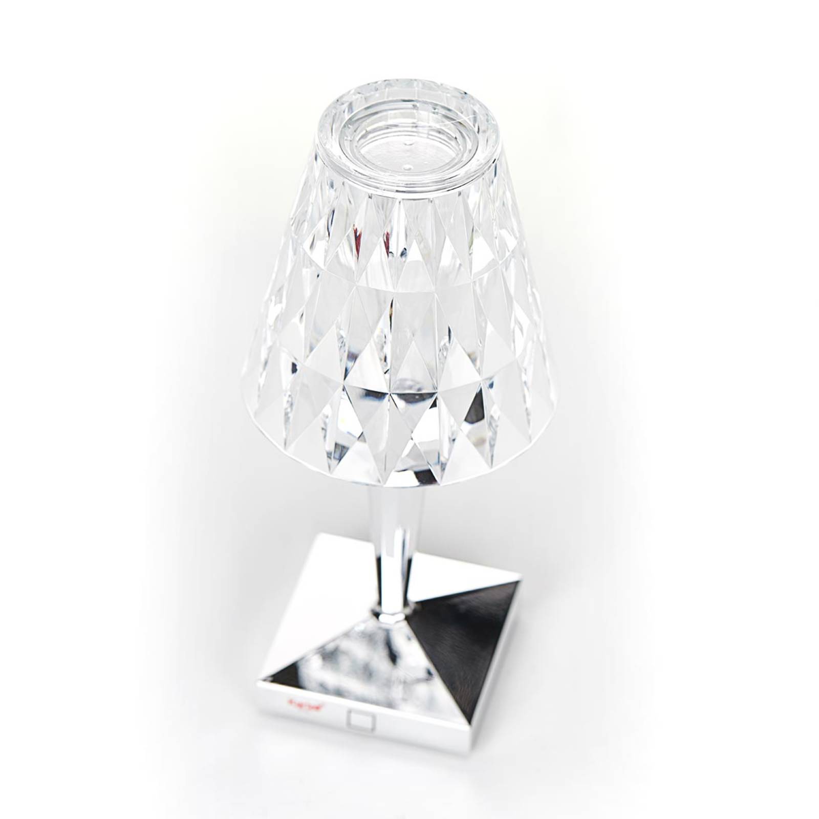 Lampa stołowa LED na baterie Kartell, 26 cm, kolor chrom, IP54