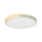 Plafonnier LED Lynorri, Ø 51 cm, vert, finition bois - PRIOS