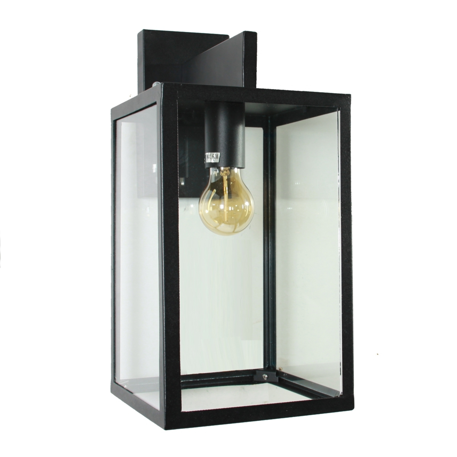 K. S. Verlichting Outdoor wall light Hampton, powder-coated steel, glass, E27, 60 W, energy efficiency: A++, L: 25 cm, W: 20 cm, H: 42 cm