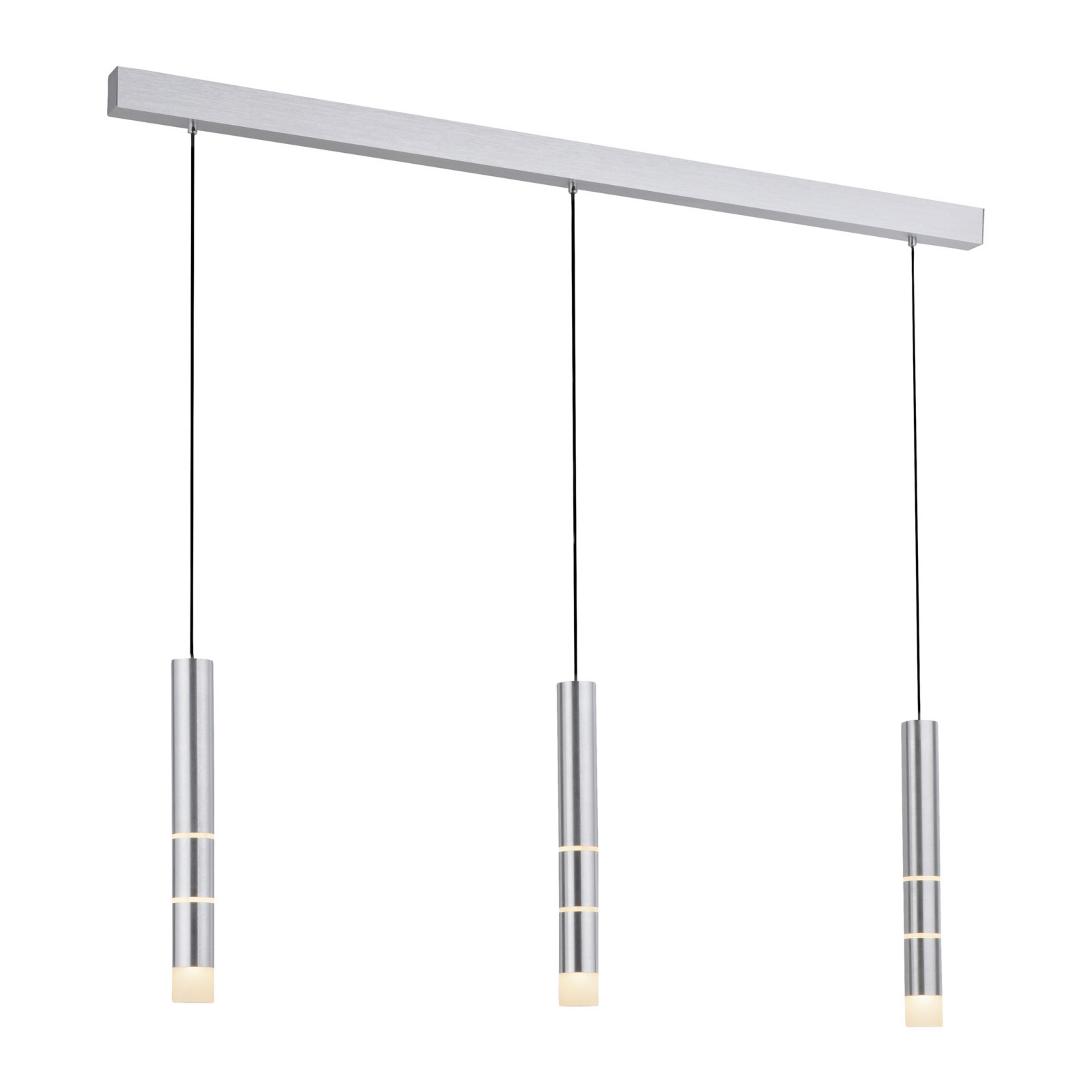 Vega LED-Hängeleuchte, drei Zylinder, alu - PURE
