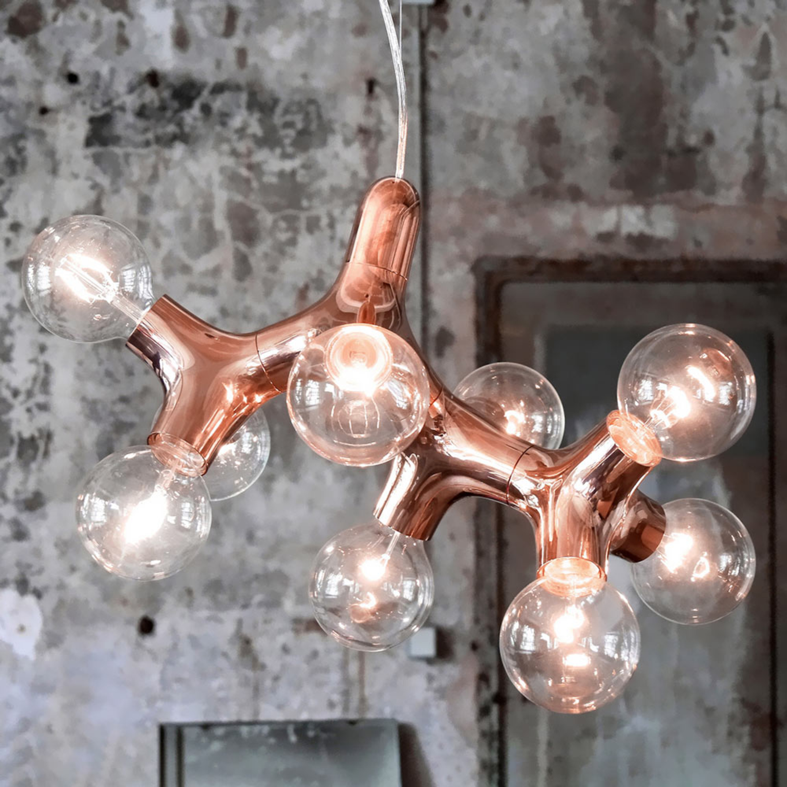 next DNA 0,1,2 - designer pendant light, copper, for Living / Dining Room, ABS, E27, 28 W, energy efficiency: A++, L: 40 cm