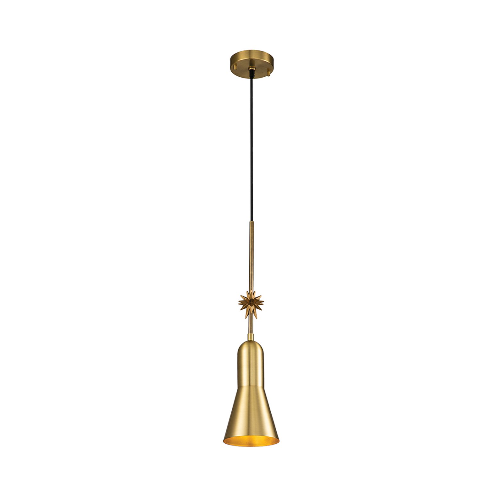 Hanglamp Etoile, 1-lamp Ø 13,3 cm messing antiek