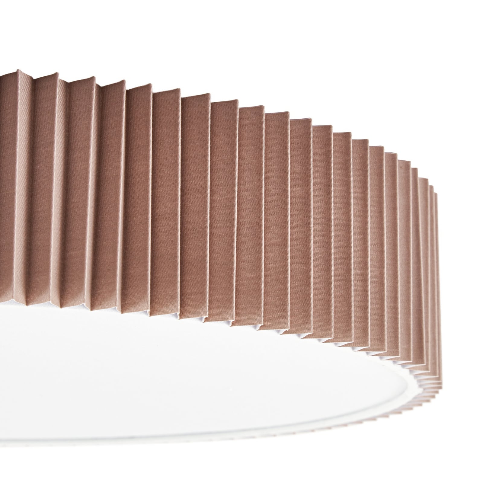 Zoey loftlampe, Ø 52 cm, taupe, rund, hør – Lindby