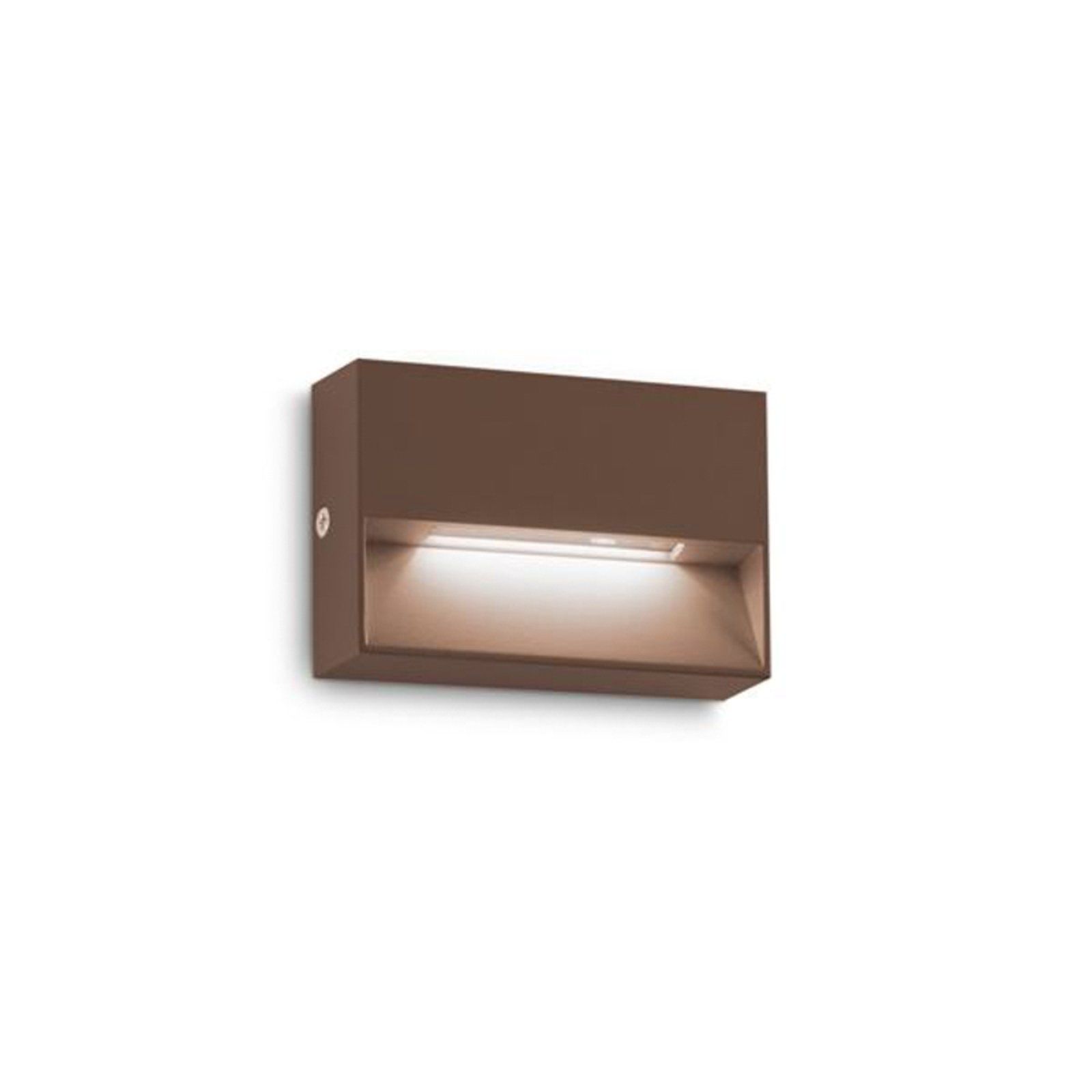 Ideal Lux LED outdoor wall light Dedra, brown, 10 x 6.5 cm