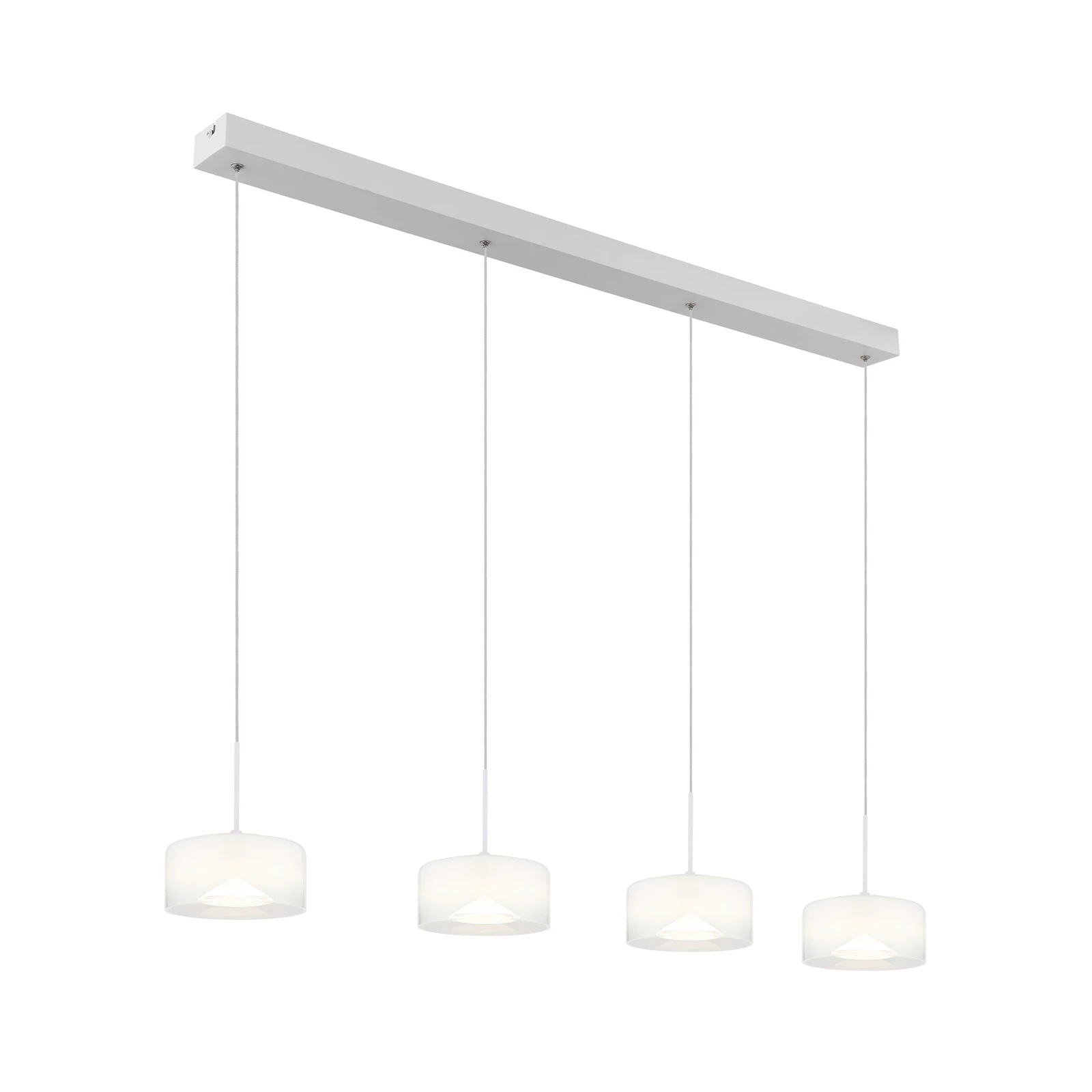 LED visilica Belinda, dužina 105 cm, bijela, 4 žarulje, staklo