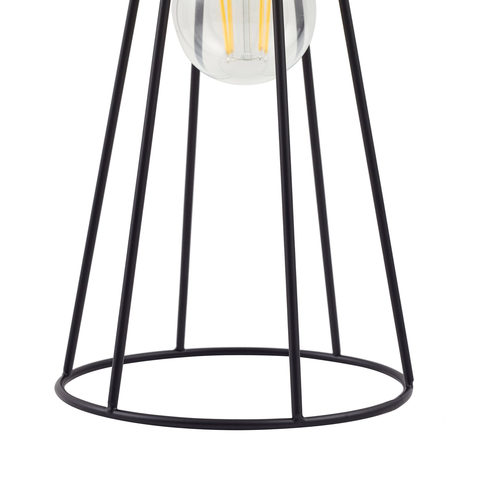 Lindby lampe à poser Tharion, noir, métal, Ø 15,4 cm