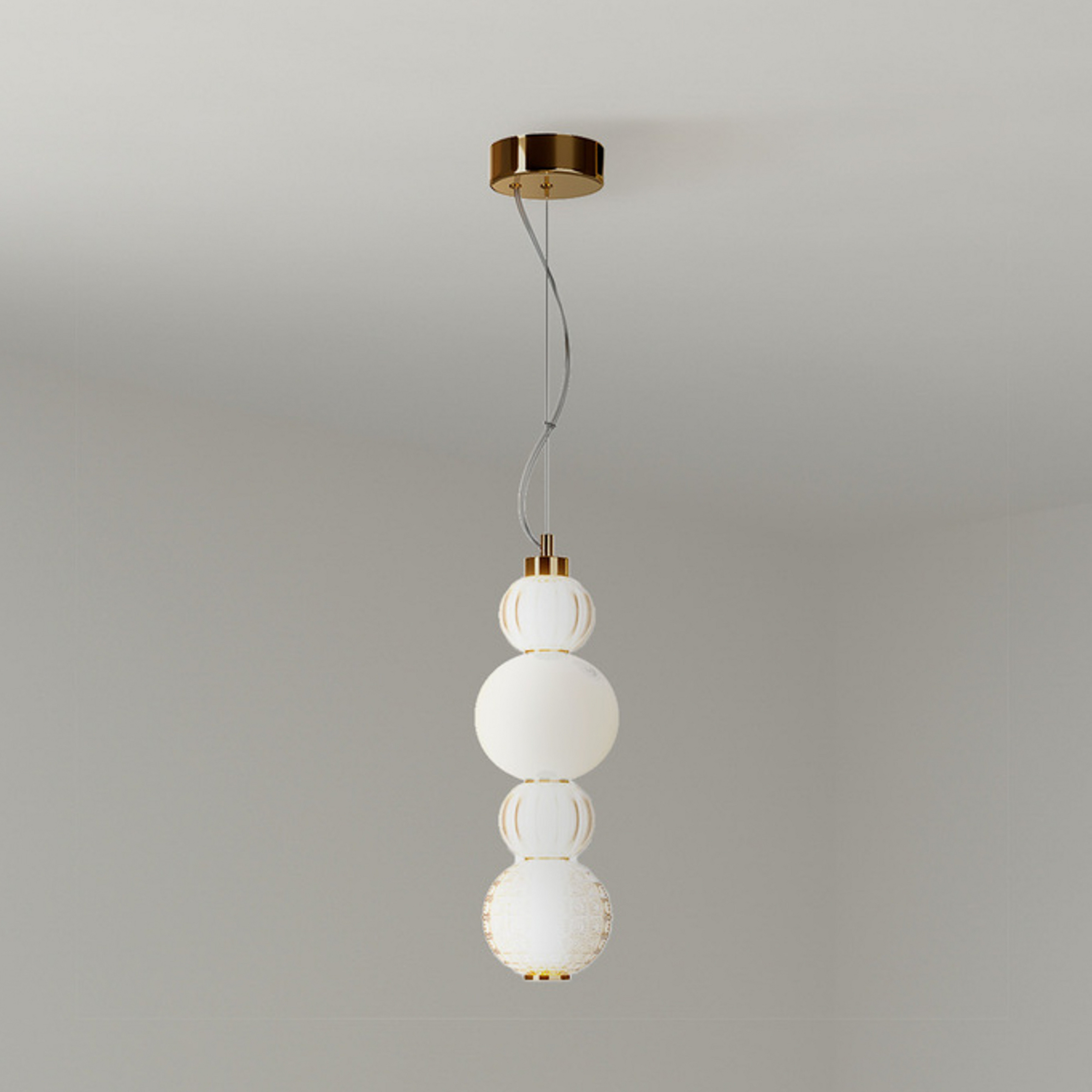 Maytoni LED-Hängeleuchte Collar, gold Glas Ø 14,7 cm 3.000 K